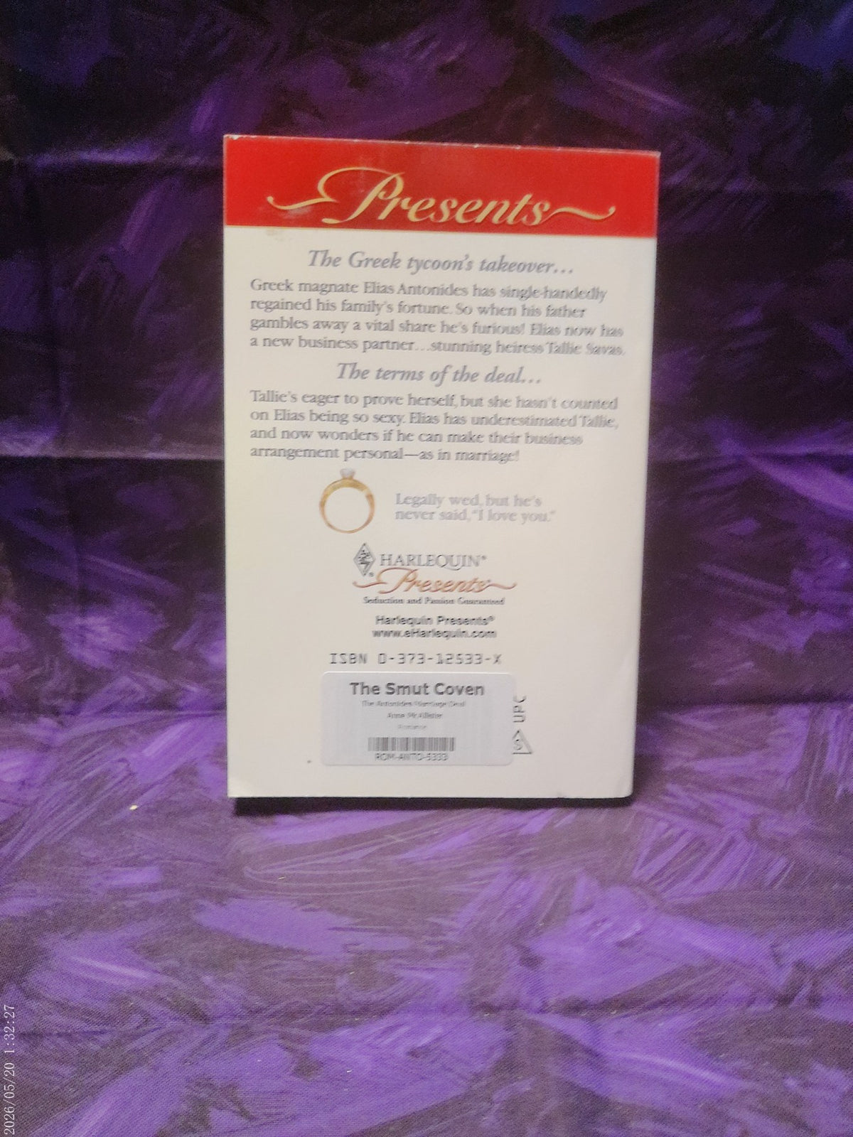 The Antonides Marriage Deal by Anne McAllister — actual copy photo