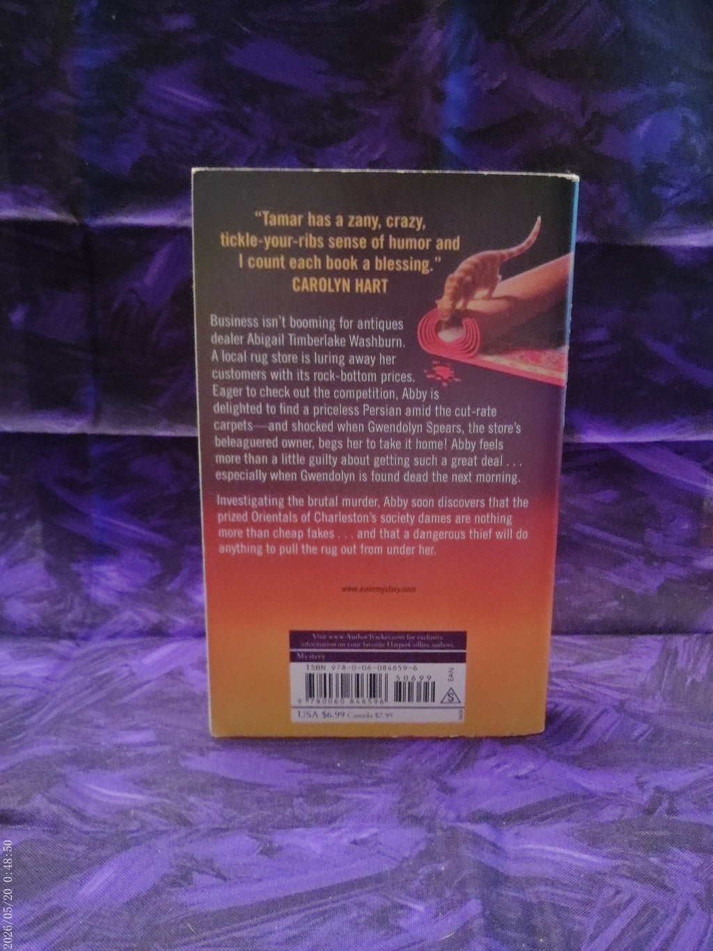 Death of a Rug Lord by Tamar Myers — back cover