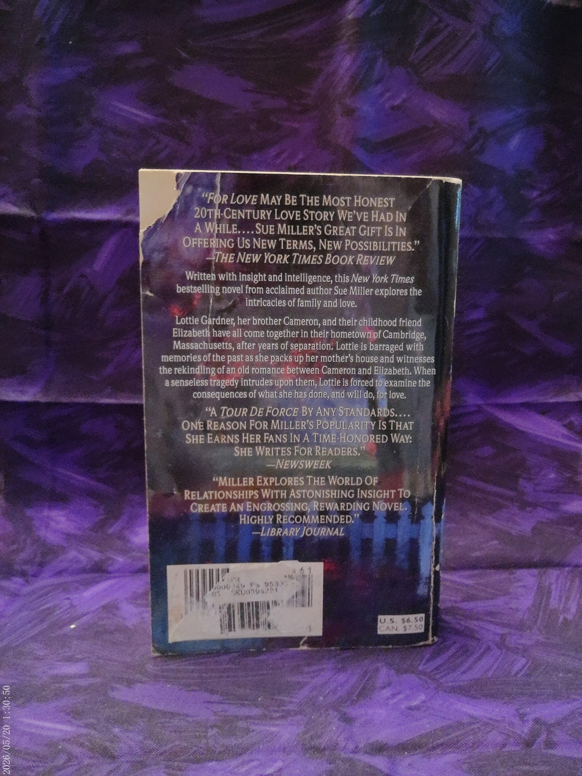 For Love by Sue Miller | Used Paperback — back cover