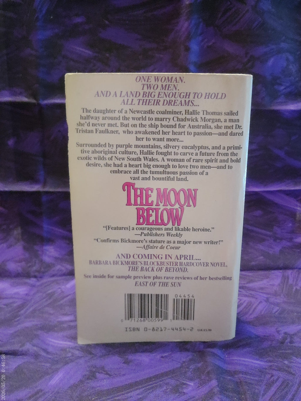 The Moon Below by Barbara Bickmore - back cover