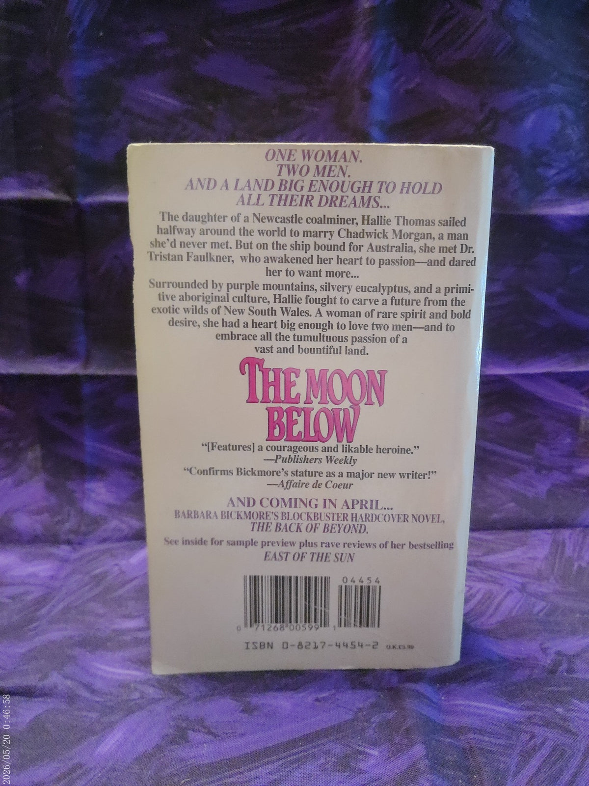 The Moon Below by Barbara Bickmore - back cover