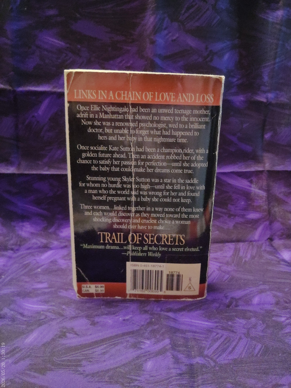 Trail of Secrets by Eileen Goudge — back cover